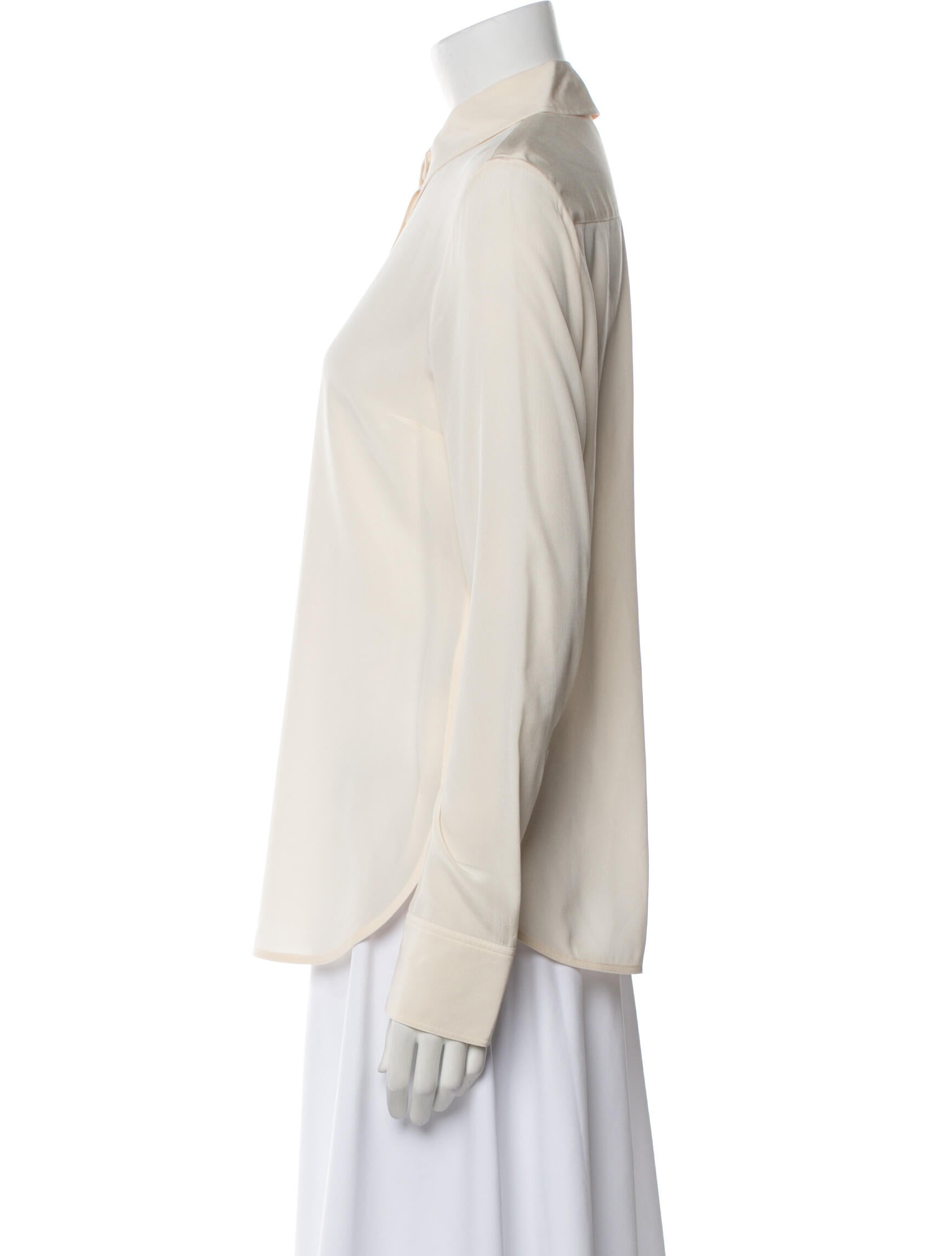 Stella McCartney Silk Long Sleeve Button-Up Top