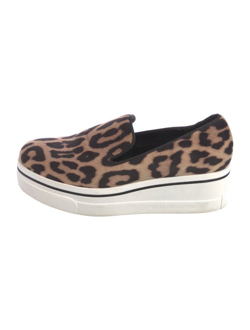 Stella McCartney Suede Animal Print Wedge Sneakers
