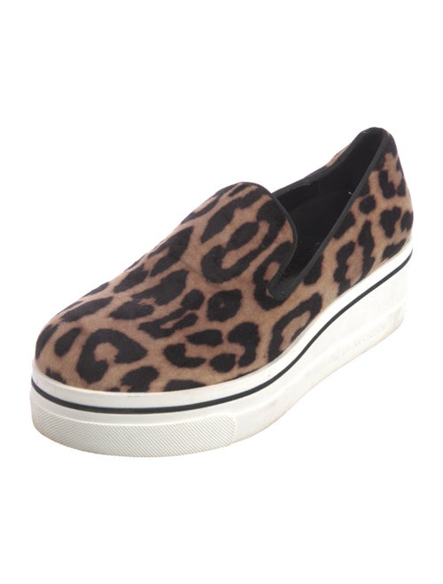 Stella McCartney Suede Animal Print Wedge Sneakers