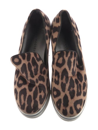 Stella McCartney Suede Animal Print Wedge Sneakers