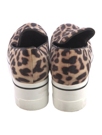 Stella McCartney Suede Animal Print Wedge Sneakers