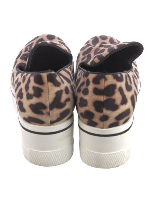 Stella McCartney Suede Animal Print Wedge Sneakers