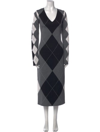 Stella McCartney Plaid Print Long Dress