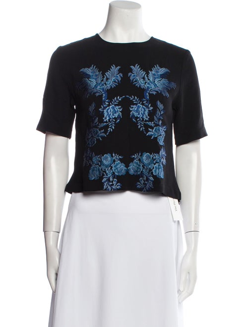 Stella McCartney Floral Print Crew Neck Crop Top