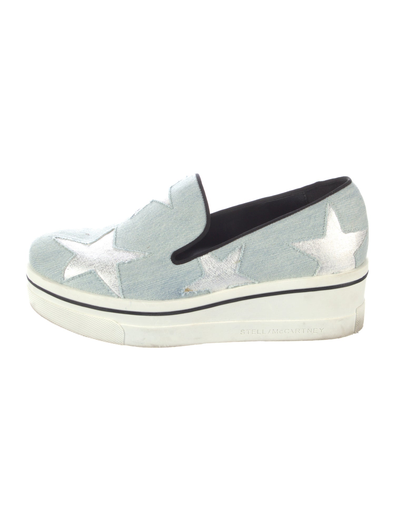 Stella McCartney Denim Wedge Sneakers