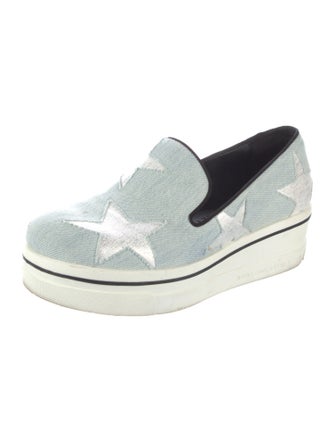 Stella McCartney Denim Wedge Sneakers