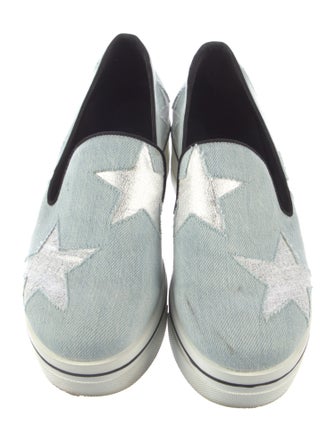 Stella McCartney Denim Wedge Sneakers