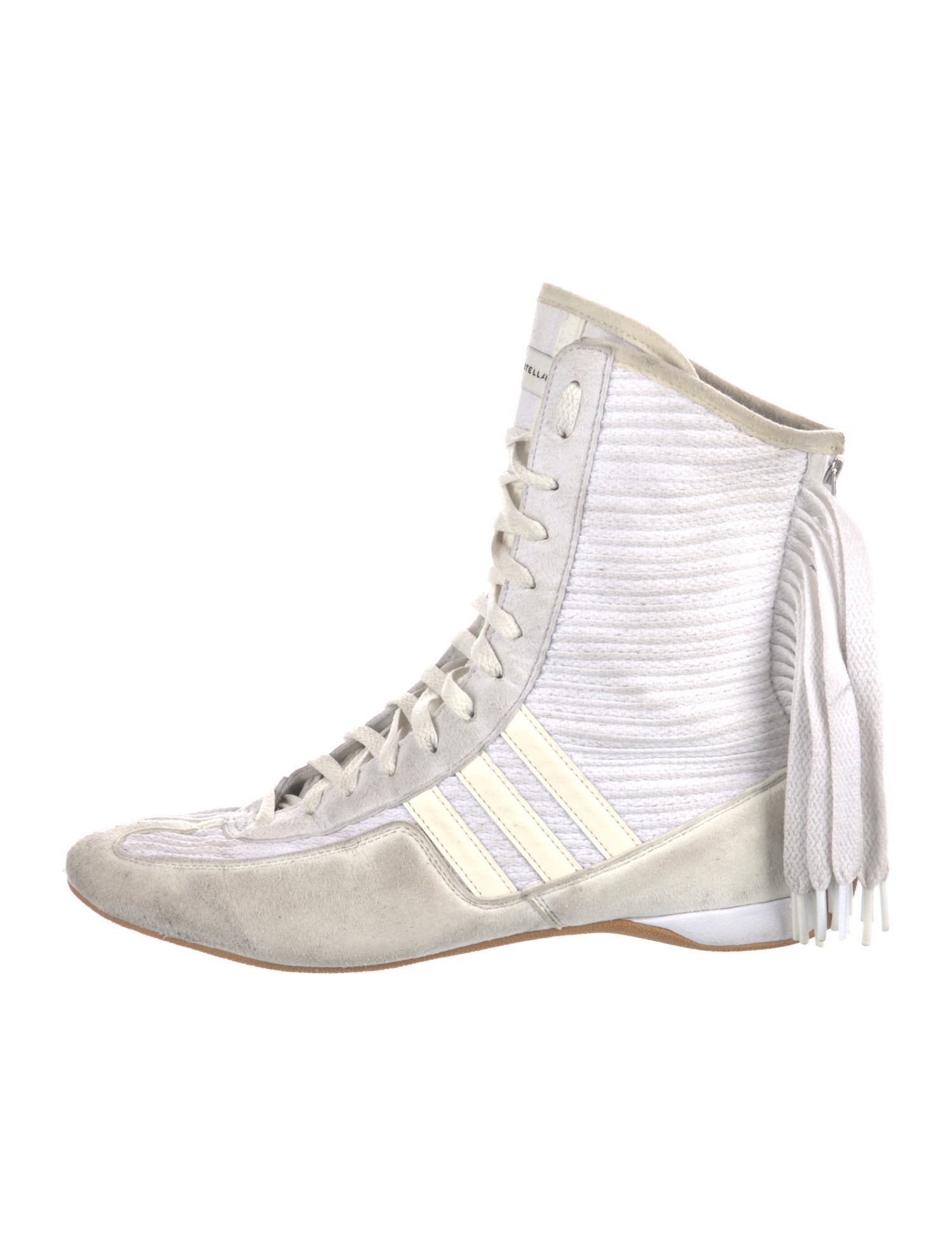 Stella McCartney Suede Leather Trim Embellishment Wedge Sneakers