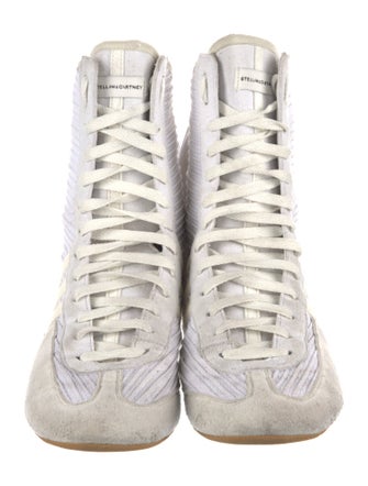 Stella McCartney Suede Leather Trim Embellishment Wedge Sneakers