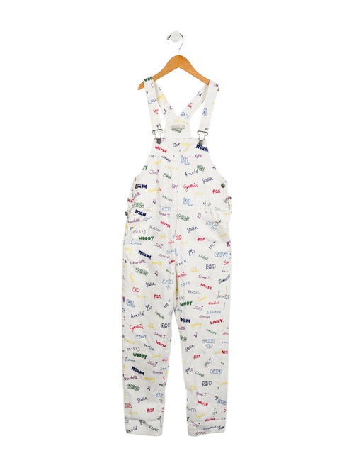 Stella McCartney Girls' Graphic Print Denim Overalls
