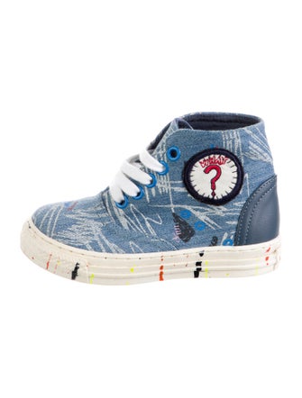 Stella McCartney Boys' Denim Graphic Print High Top Sneakers