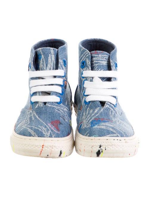 Stella McCartney Boys' Denim Graphic Print High Top Sneakers