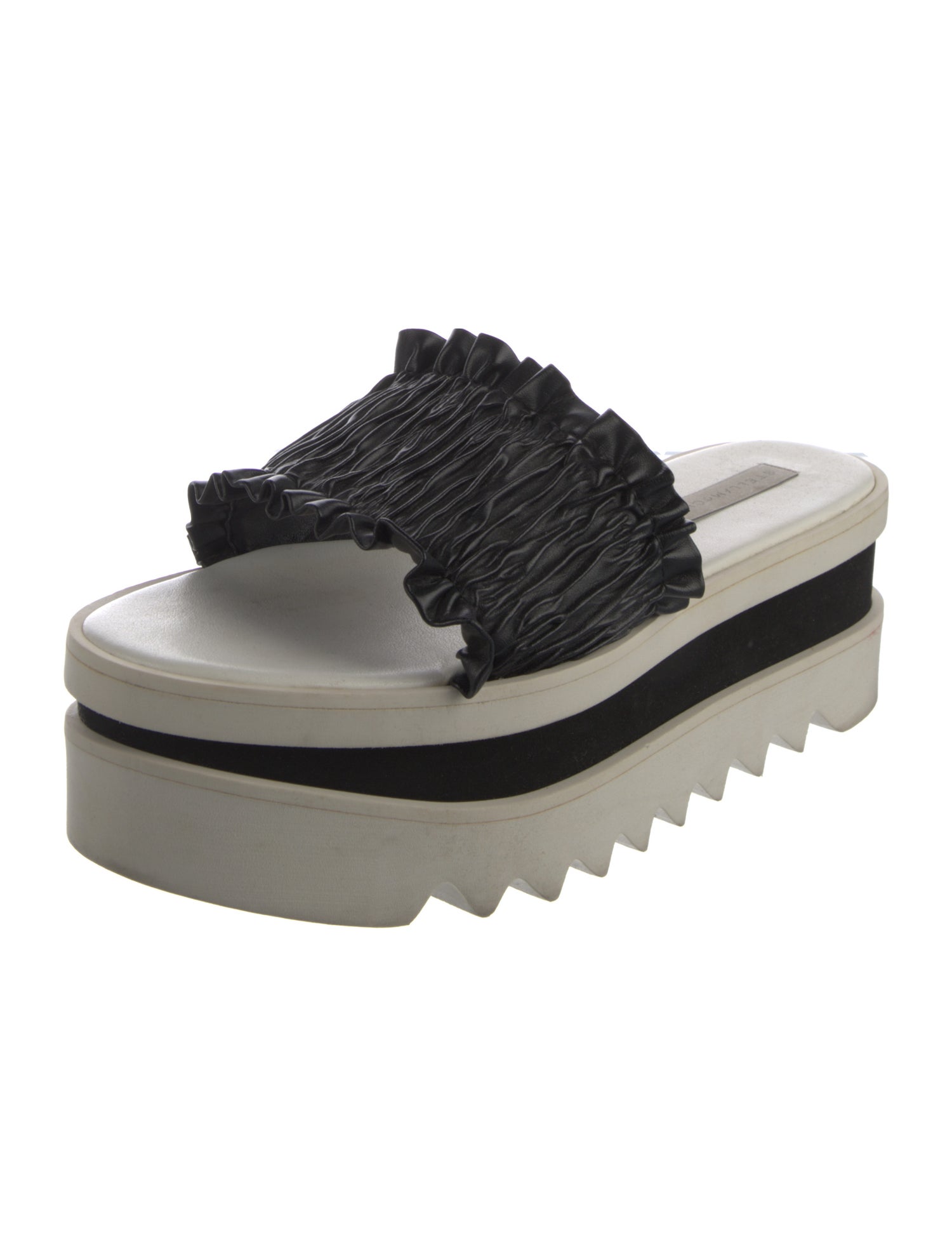 Stella McCartney Vegan Leather Colorblock Pattern Slides