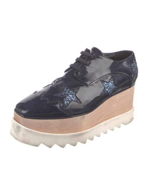 Stella McCartney Vegan Patent Leather Glitter Accents Oxfords