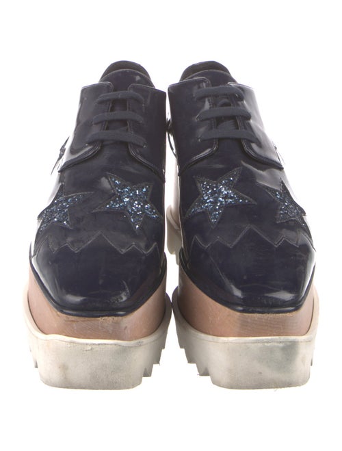 Stella McCartney Vegan Patent Leather Glitter Accents Oxfords