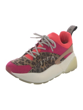 Stella McCartney Suede Animal Print Chunky Sneakers
