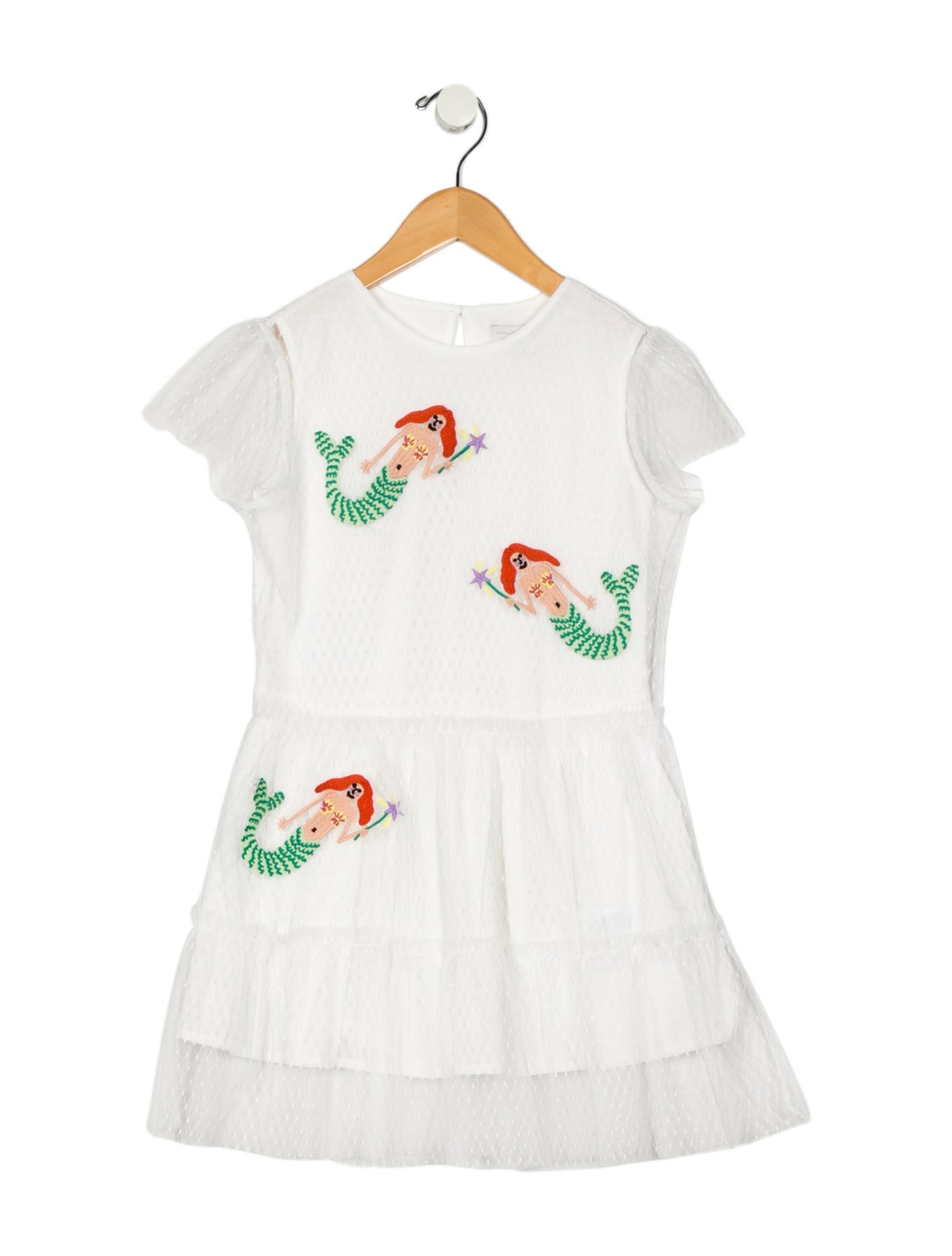 Stella McCartney Toddler Girls' Mermaid Motif Swiss Dot Dress