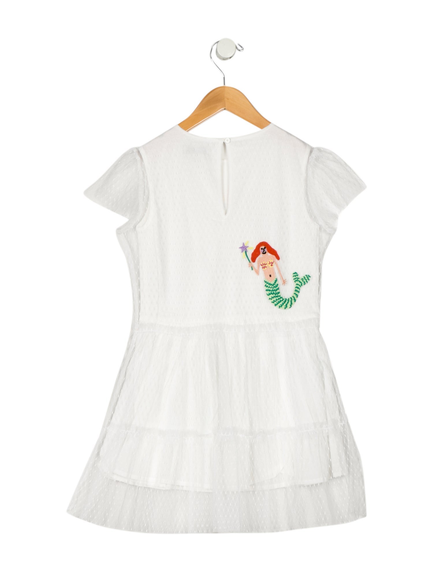 Stella McCartney Toddler Girls' Mermaid Motif Swiss Dot Dress
