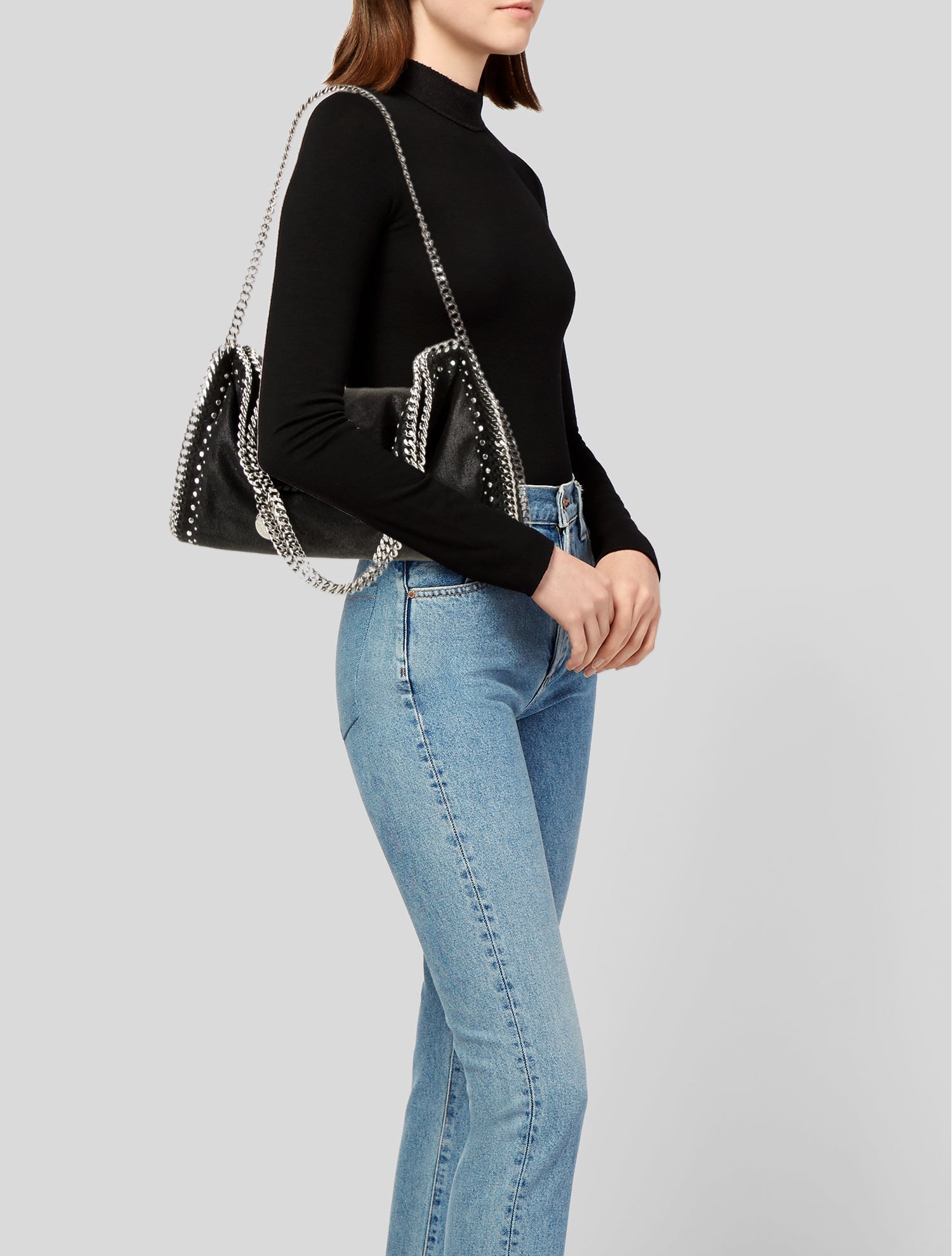 Stella McCartney Vegetarian Suede Falabella Foldover