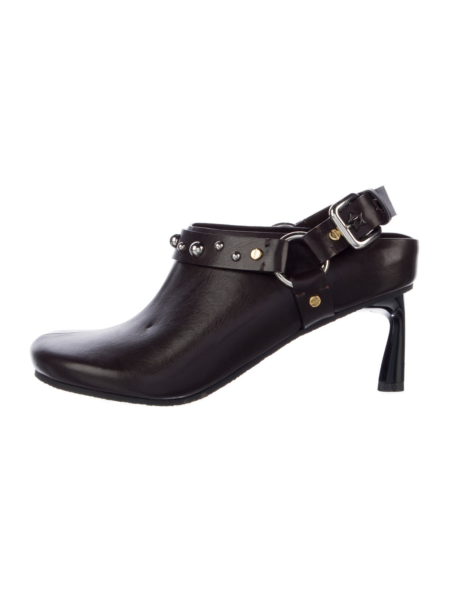 Stella McCartney Leather Studded Accents Slingback Pumps