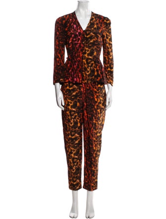 Stella McCartney Animal Print V-Neck Jumpsuit