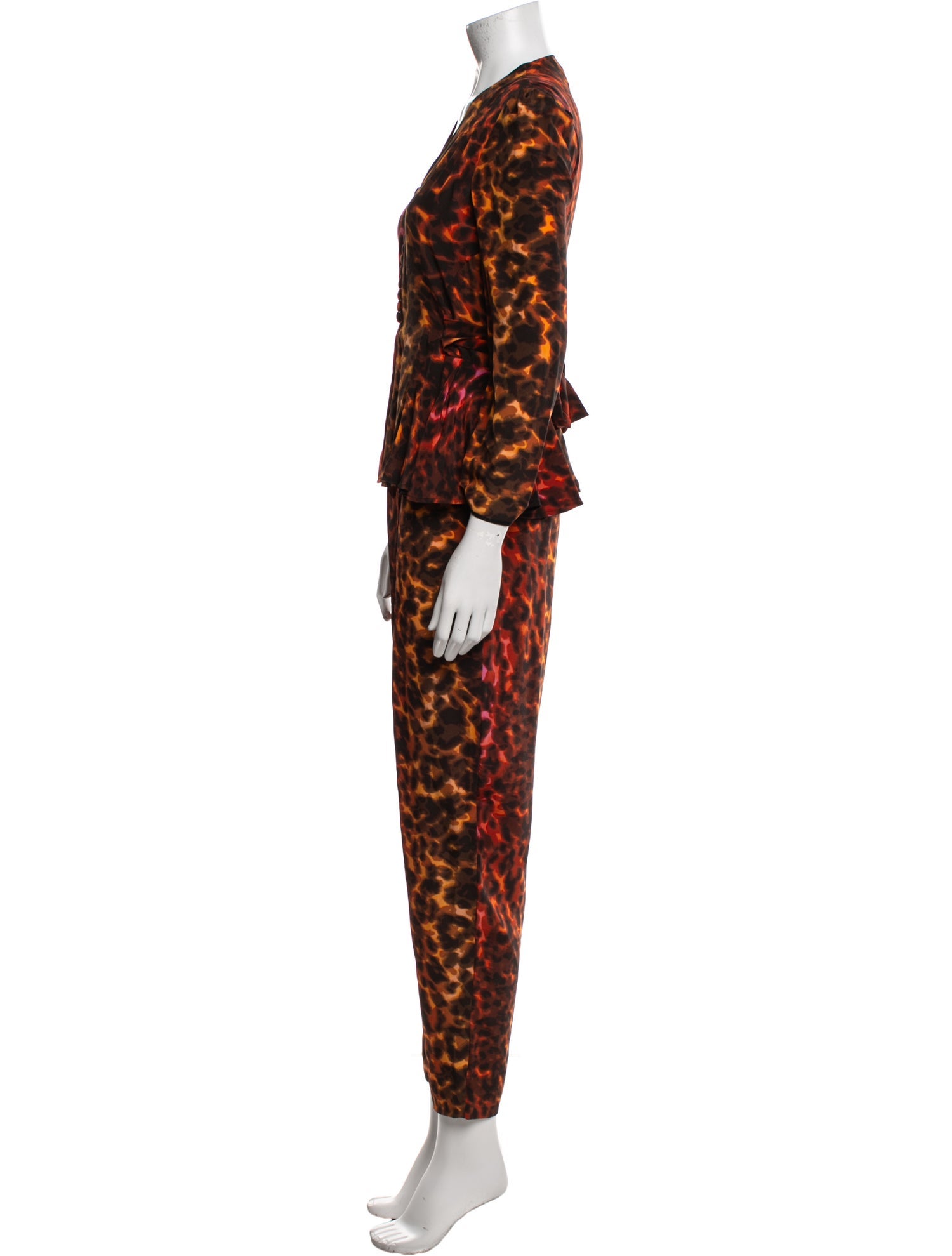 Stella McCartney Animal Print V-Neck Jumpsuit