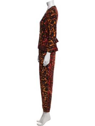 Stella McCartney Animal Print V-Neck Jumpsuit