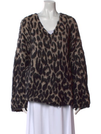 Stella McCartney Animal Print V-Neck Sweater