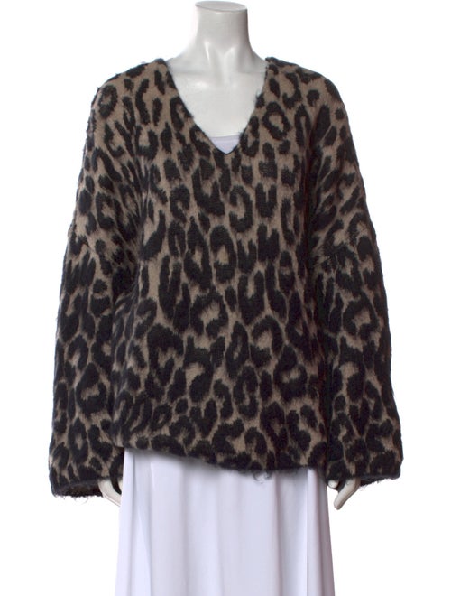 Stella McCartney Animal Print V-Neck Sweater