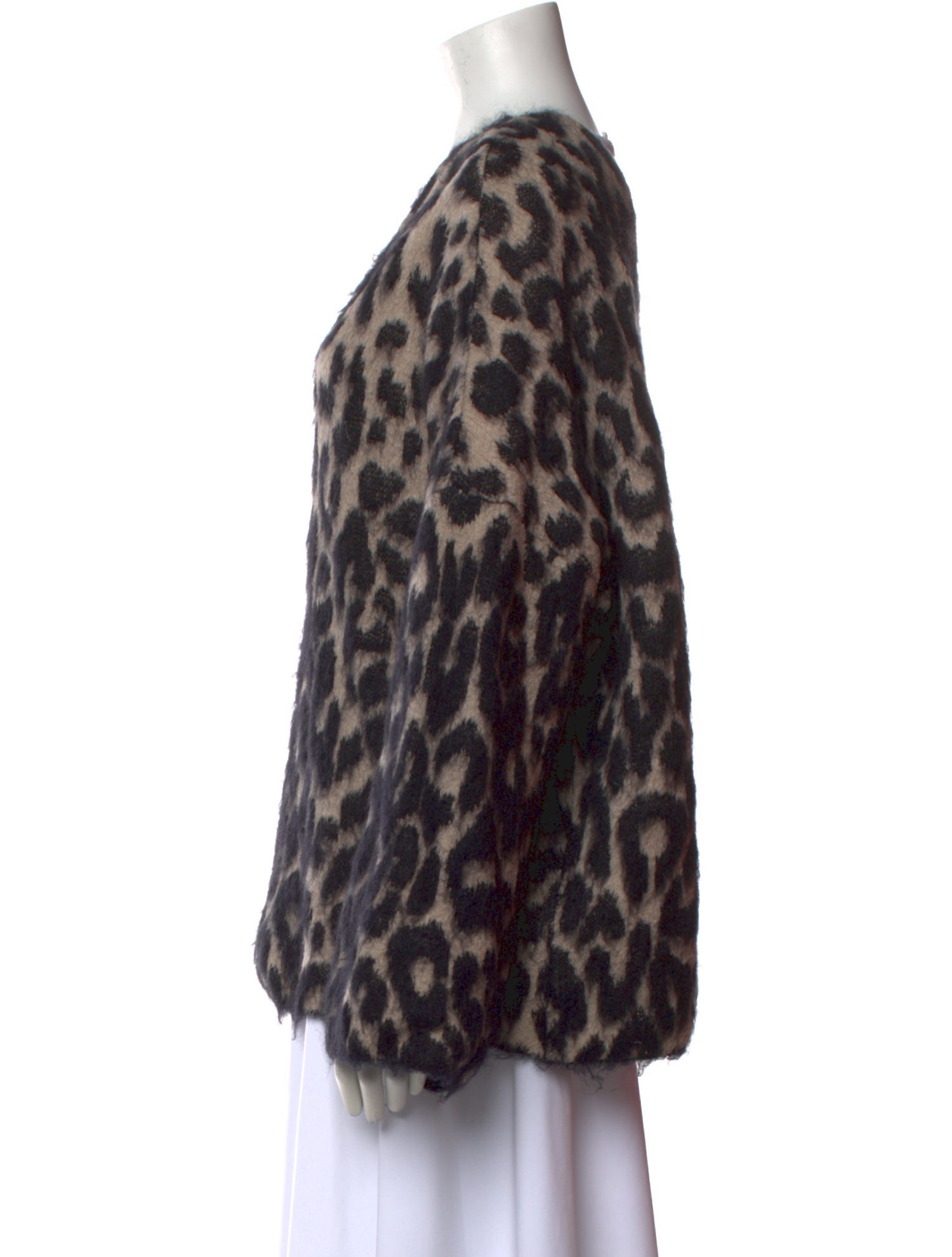 Stella McCartney Animal Print V-Neck Sweater