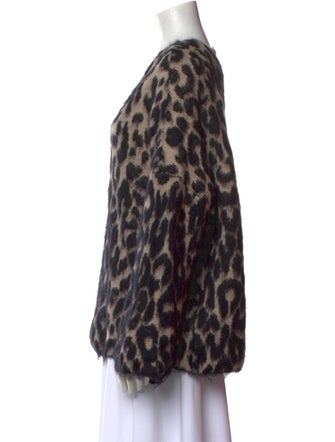 Stella McCartney Animal Print V-Neck Sweater