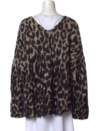 Stella McCartney Animal Print V-Neck Sweater