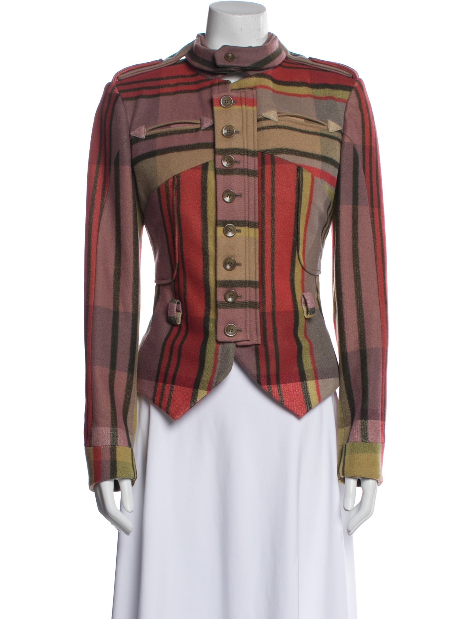 Stella McCartney Wool Plaid Print Jacket