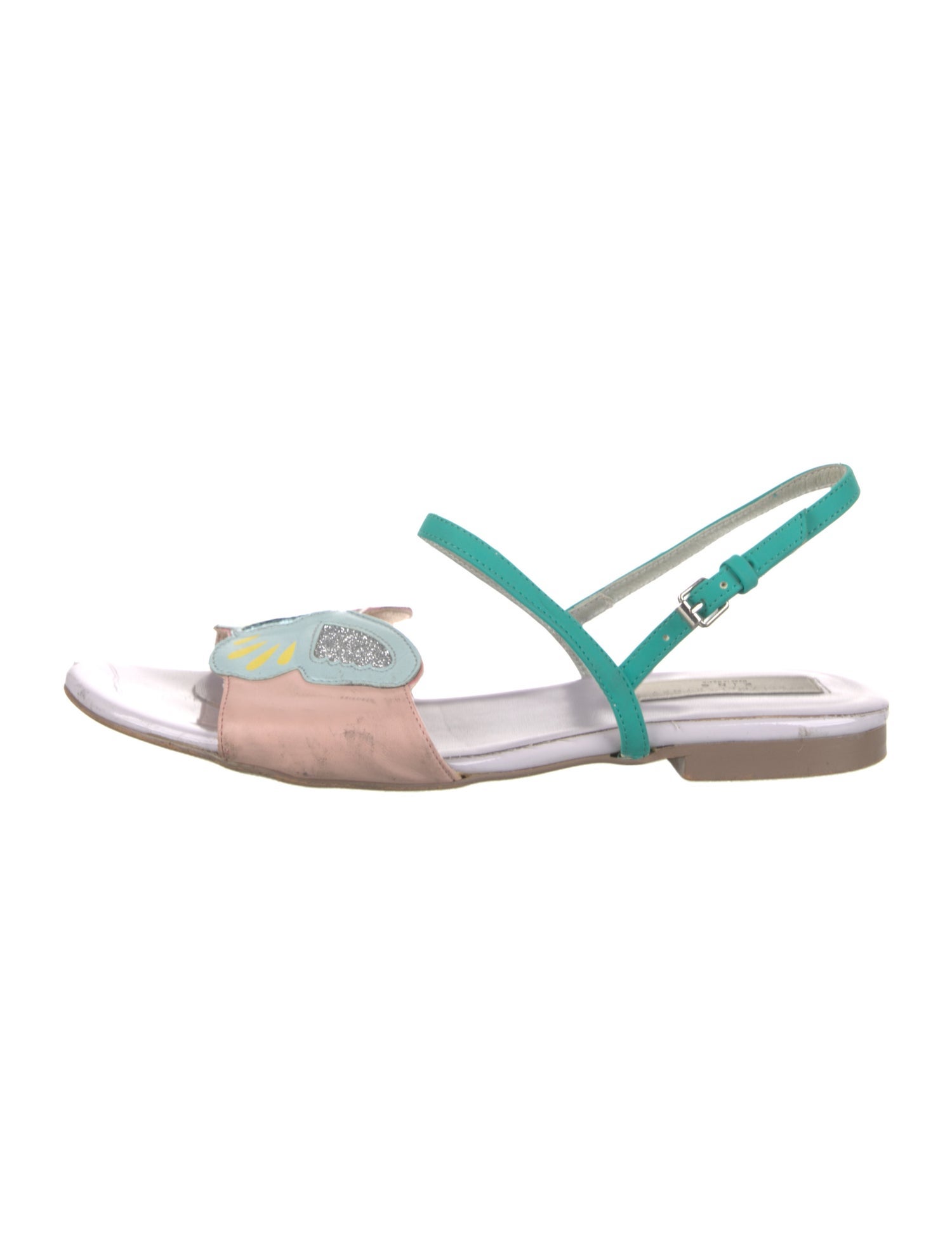 Stella McCartney Leather Floral Print Slingback Sandals