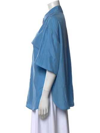 Stella McCartney Silk Three-Quarter Sleeve Button-Up Top