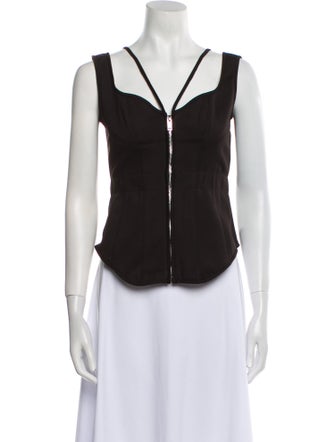 Stella McCartney V-Neck Sleeveless Crop Top