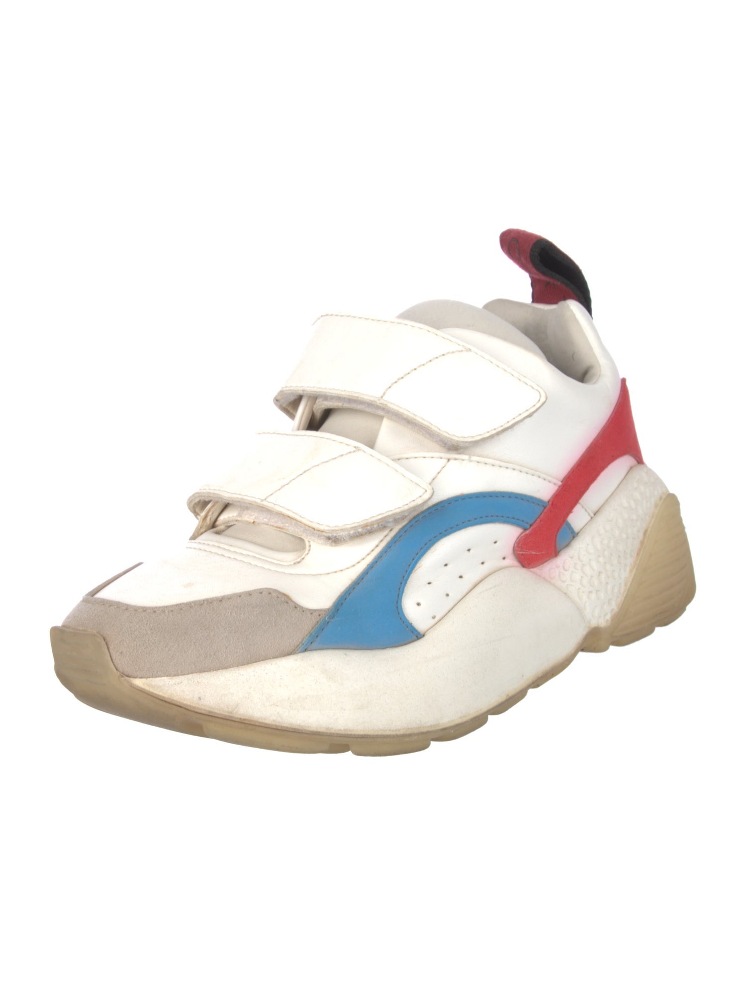 Stella McCartney Leather Colorblock Pattern Chunky Sneakers