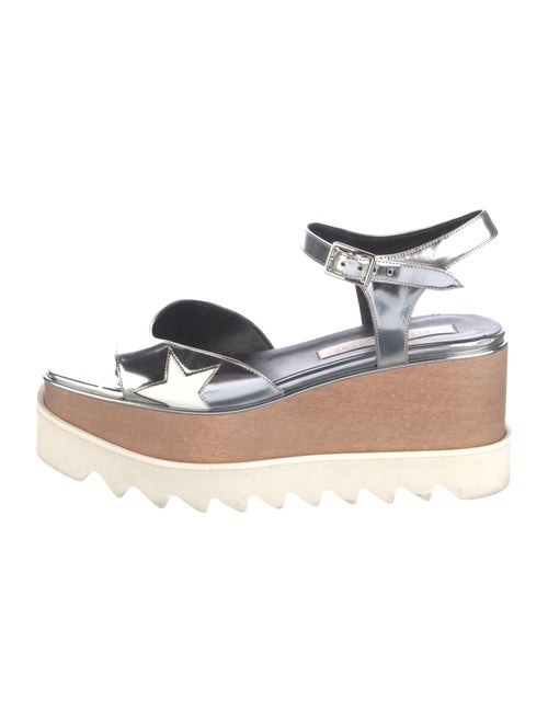 Stella McCartney Vegan Leather Colorblock Pattern Sandals
