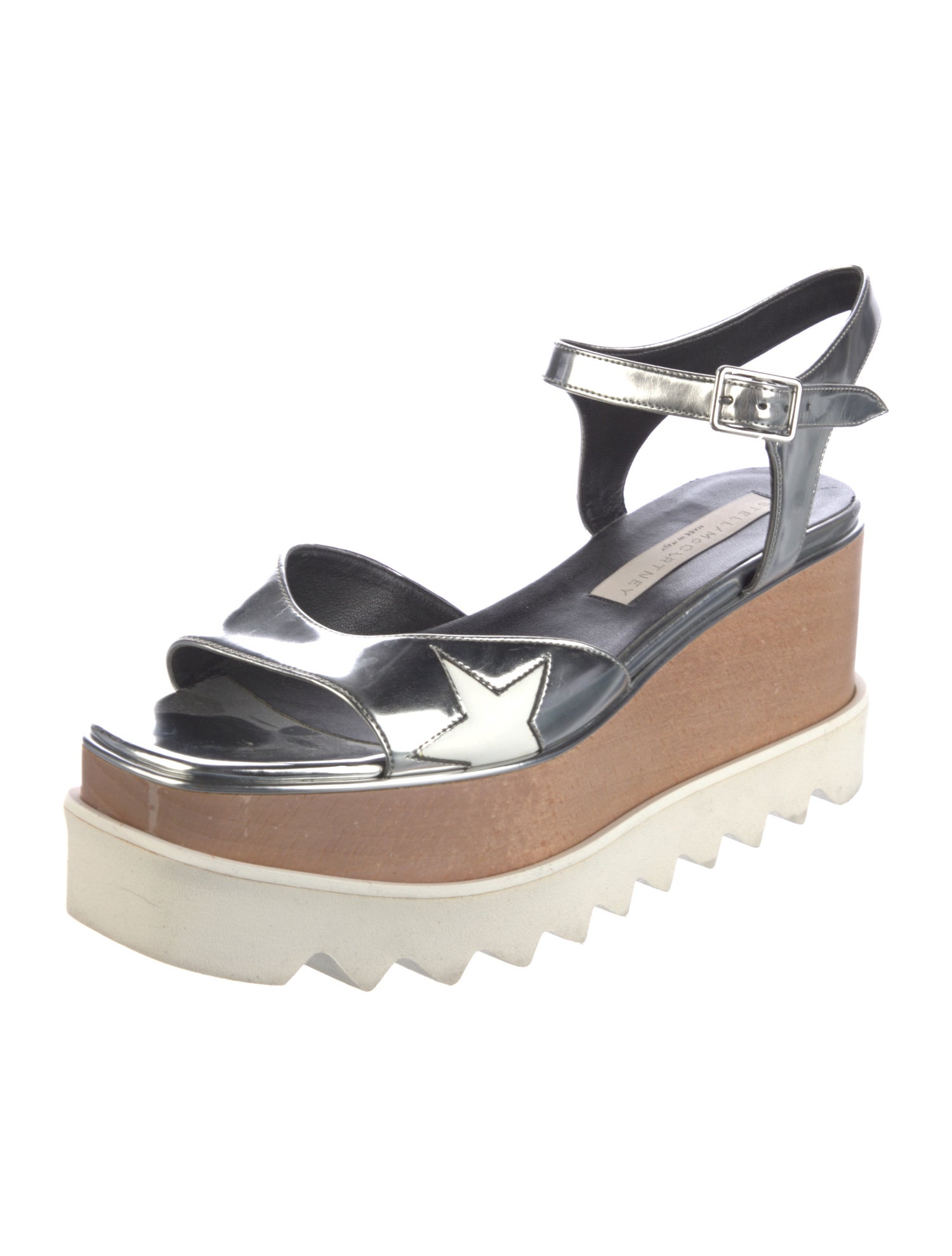 Stella McCartney Vegan Leather Colorblock Pattern Sandals