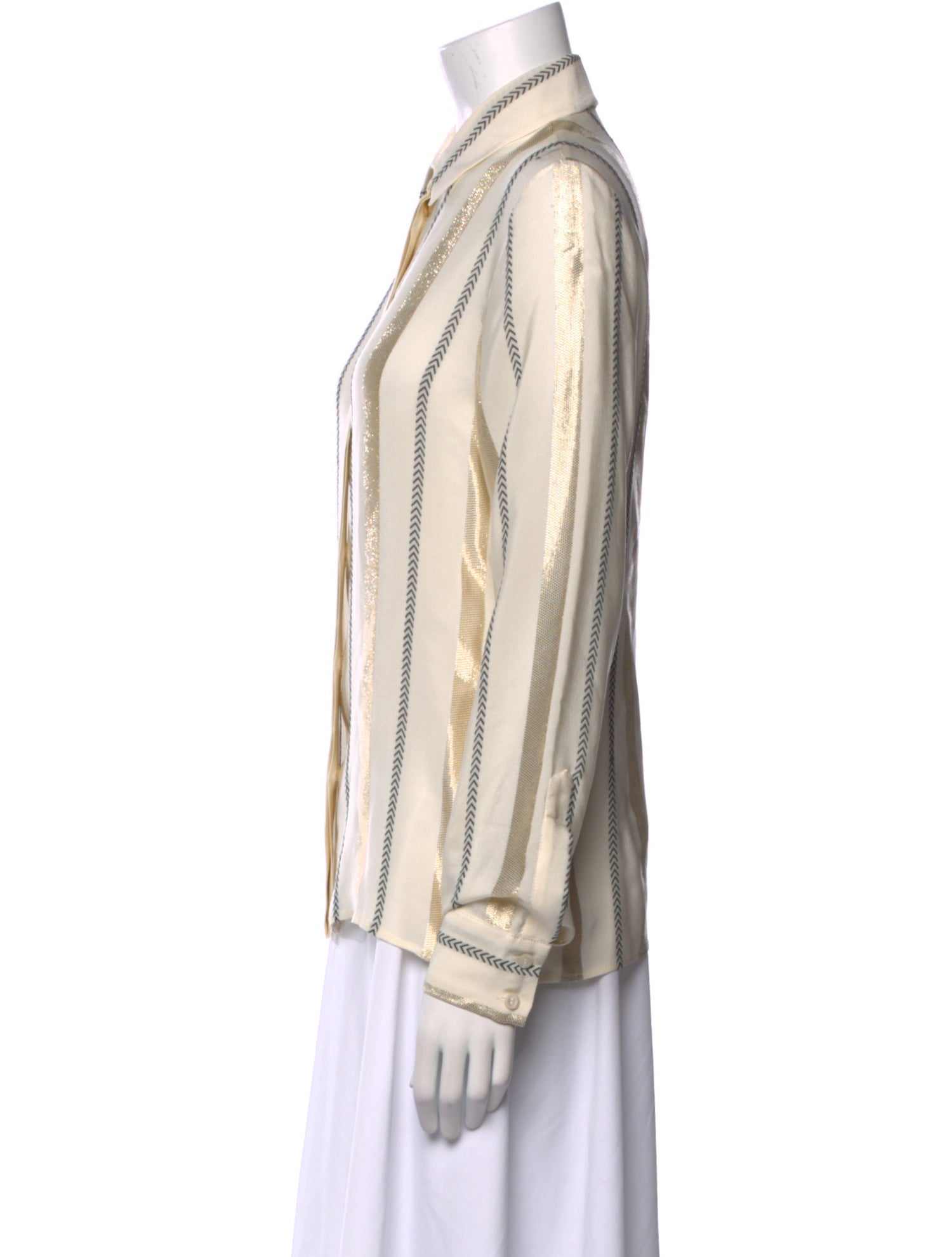 Stella McCartney Silk Striped Button-Up Top