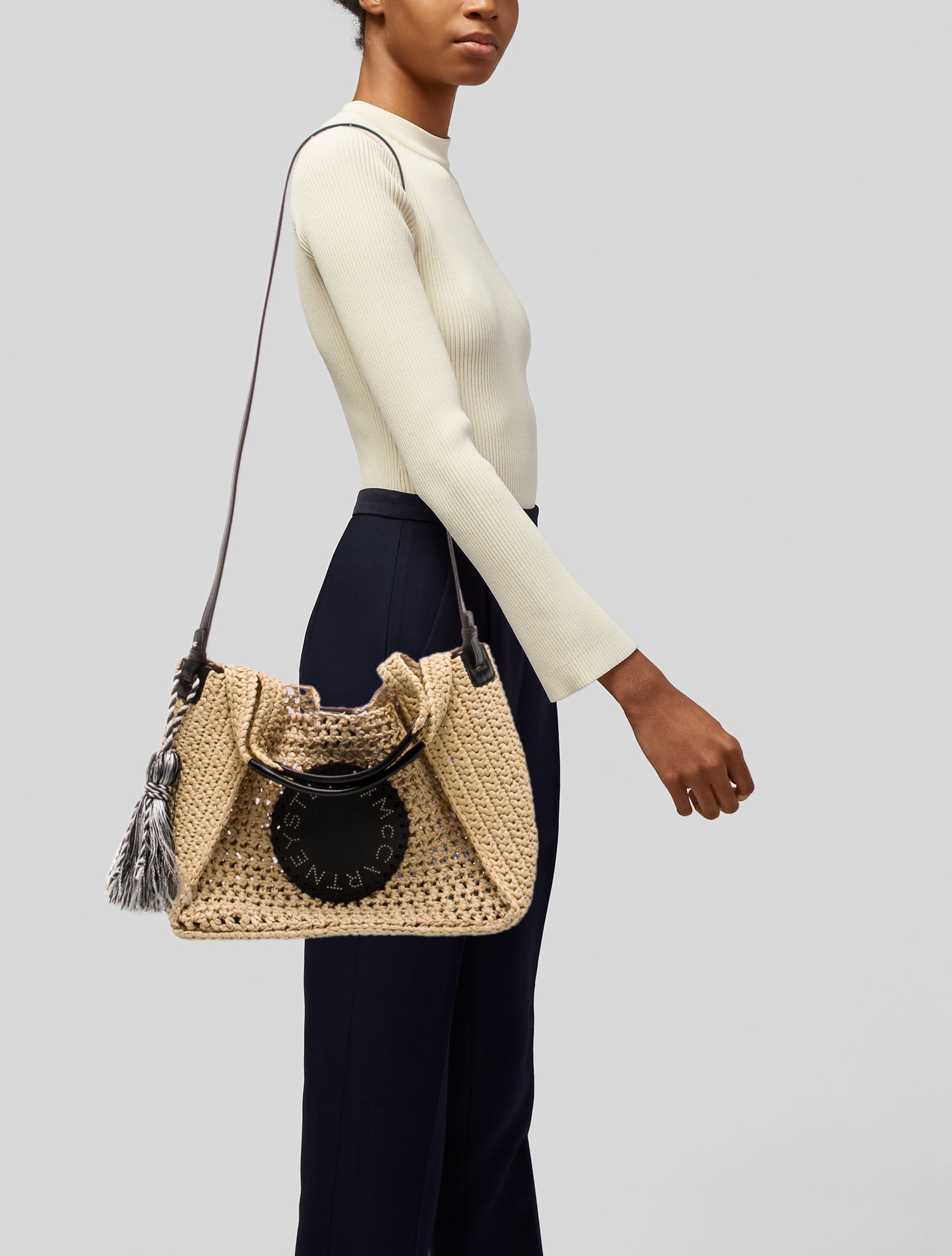 Stella McCartney Raffia Shoulder Bag