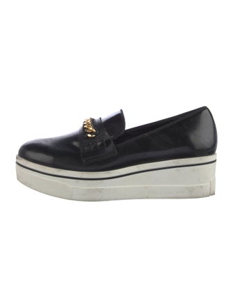 Stella McCartney Patent Leather Chain-Link Accents Loafers