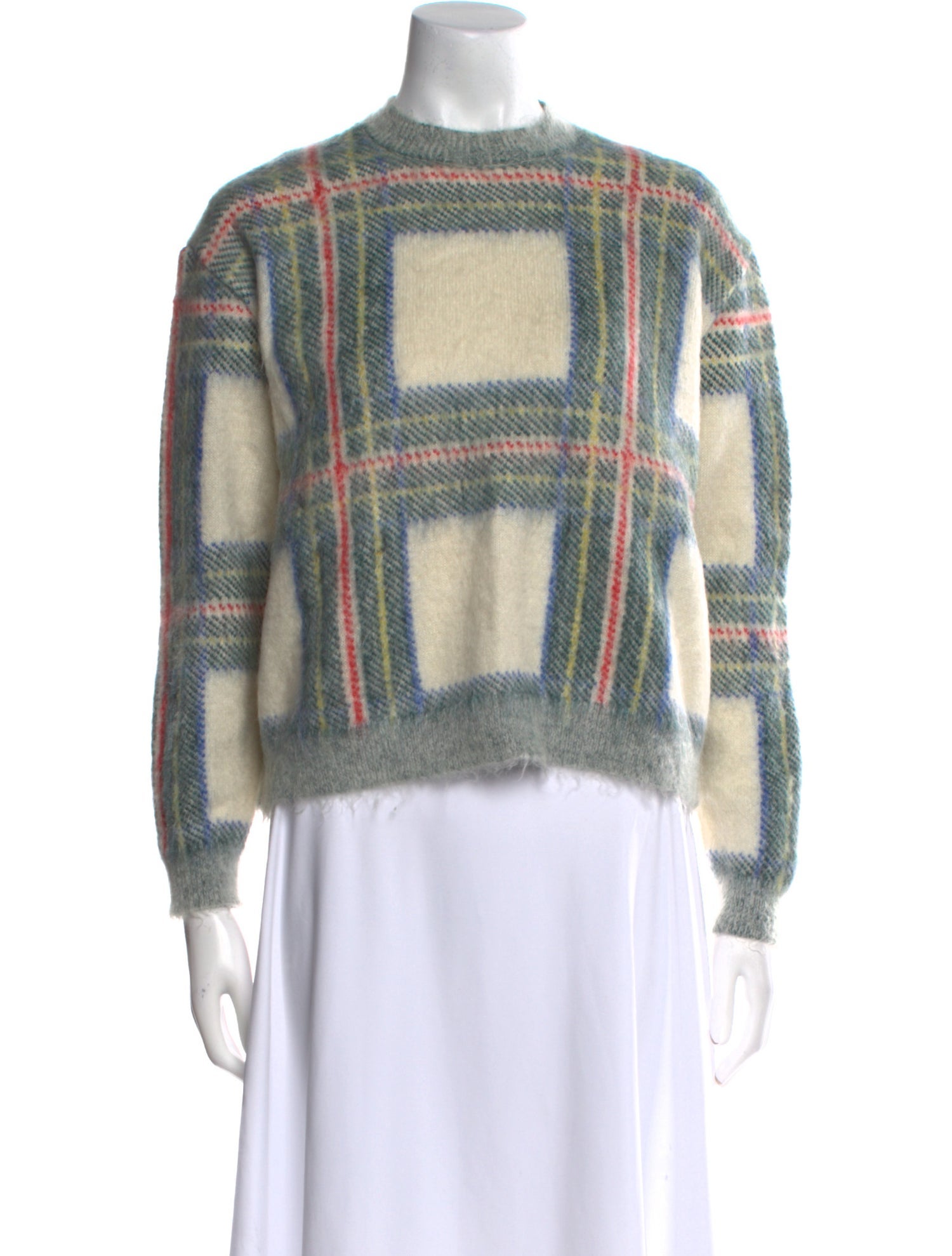 Stella McCartney Plaid Print Mock Neck Sweater