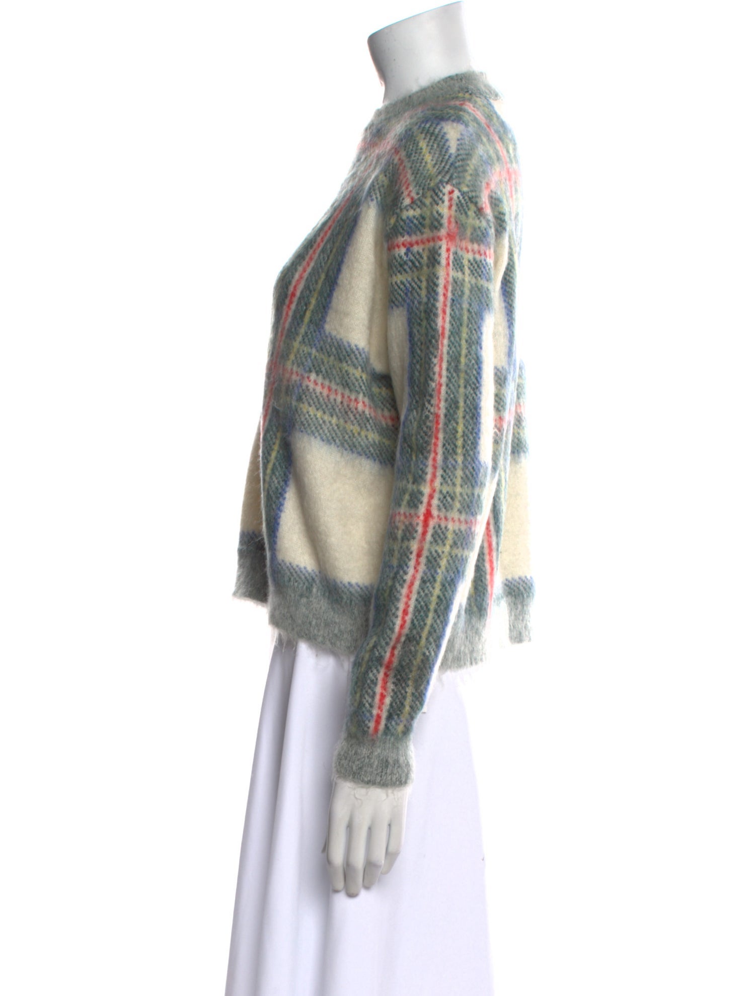 Stella McCartney Plaid Print Mock Neck Sweater