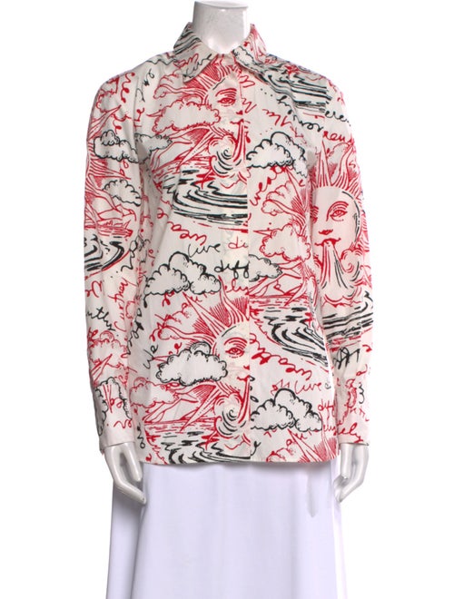 Stella McCartney Printed Long Sleeve Button-Up Top