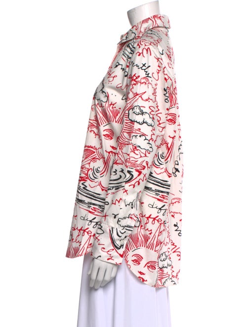 Stella McCartney Printed Long Sleeve Button-Up Top