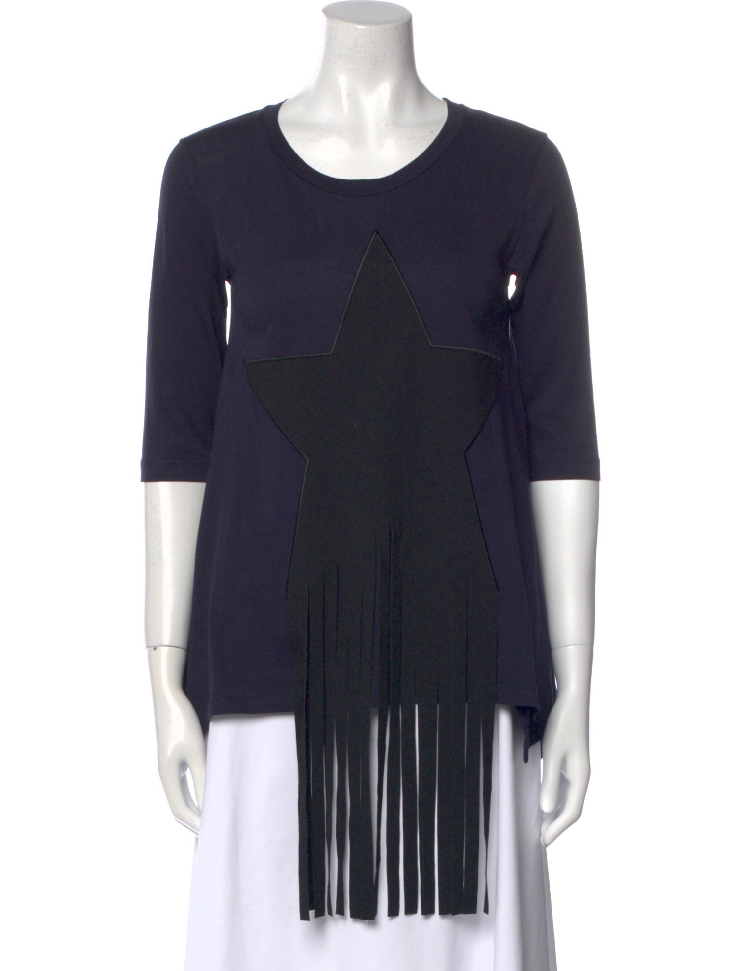 Stella McCartney Scoop Neck Three-Quarter Sleeve T-Shirt