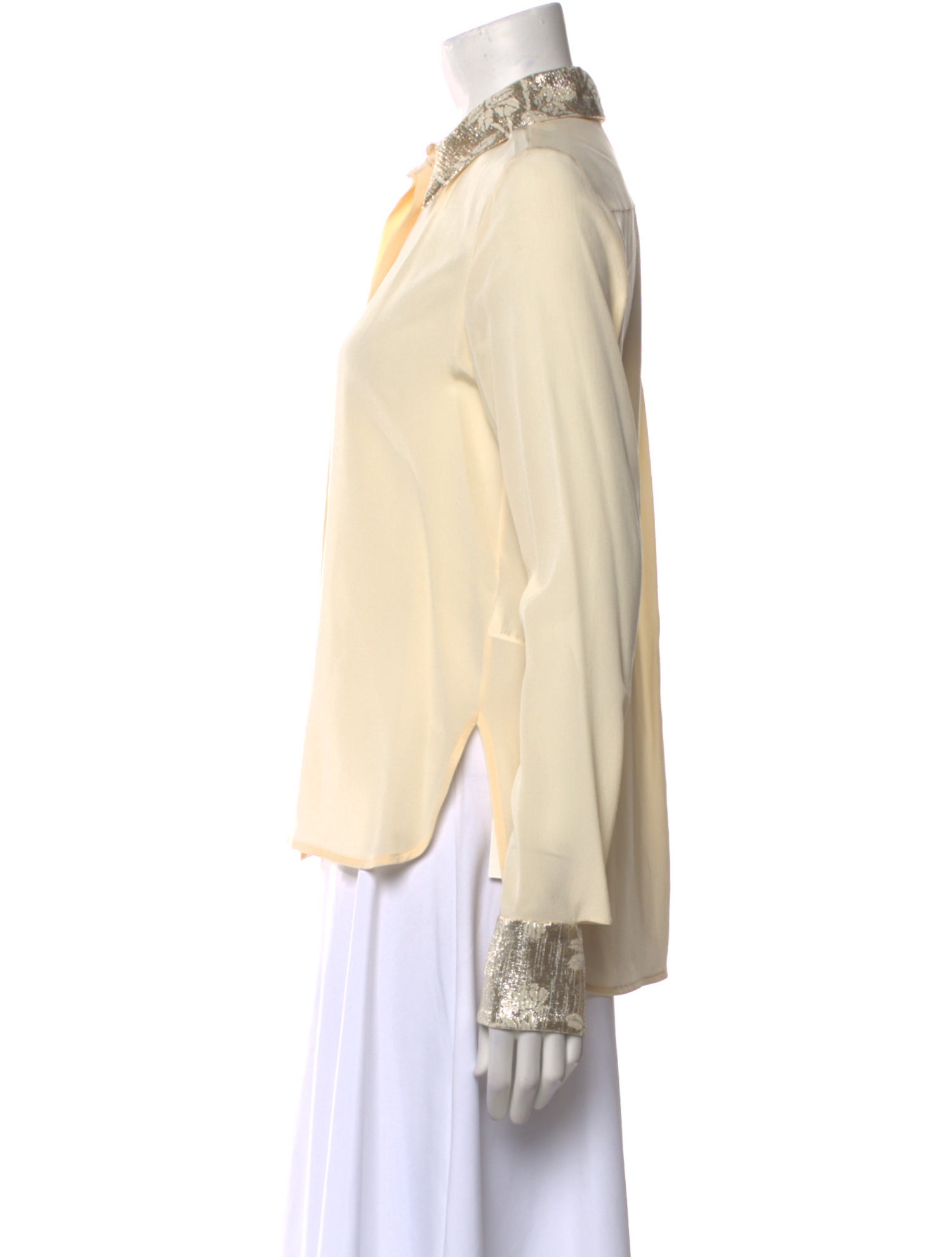 Stella McCartney Silk Long Sleeve Button-Up Top w/ Tags