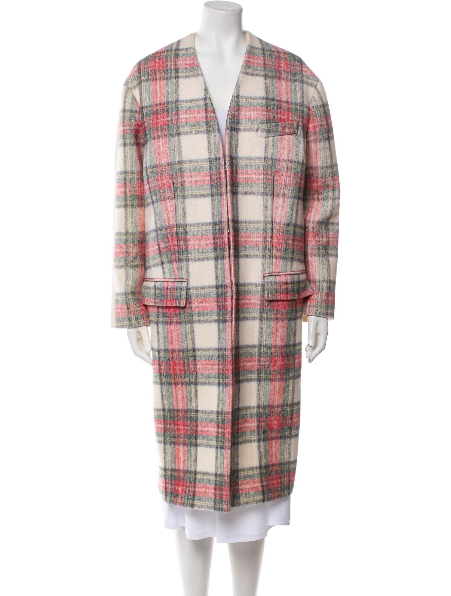 Stella McCartney Wool Plaid Print Coat