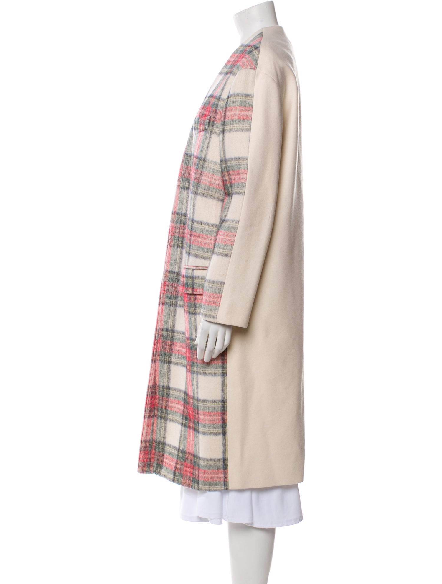 Stella McCartney Wool Plaid Print Coat